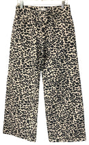 ZARA Black/White Animal Print Wide Leg Jeans