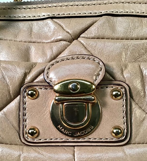 MARC JACOBS Tan Paneled Leather Chain Link Satchel