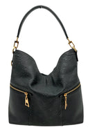 LOUIS VUITTON Black Empreinte Leather Melie Double Pocket Shoulder Bag