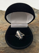10kt Gold, Diamond & Sapphire Waterfall Style Ring