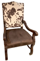 Oversized Arm Chair With Hide Print Upholstery