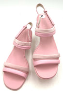 CAMPER Pink Leather Suede Strap Katie Block Heel Sandals 38