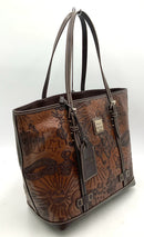 Dooney & Bourke Brown Embossed Leather Disney Sketch Tote Bag AS IS