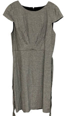 J CREW Black/White Houndstooth Cap Sleeve Belted Dress