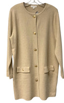 J CREW Beige Cotton Knit B/D Sweater Jacket
