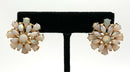 Gold Plated Metal & Opal Cluster Earrings
