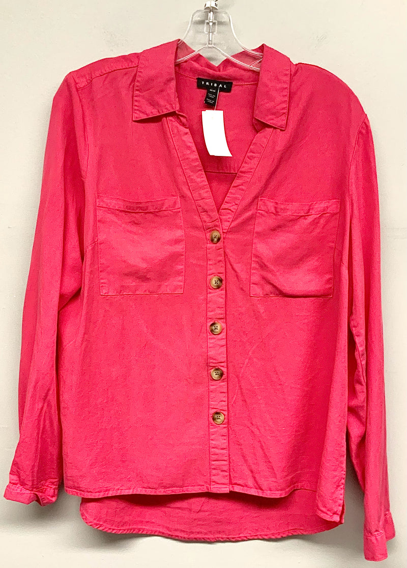 TRIBAL Hot Pink w/Front Pockets L/S B/D Top