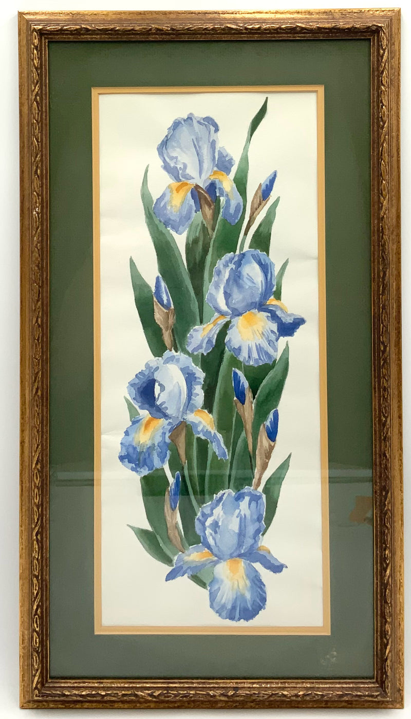 Original Watercolor of Yellow Iris