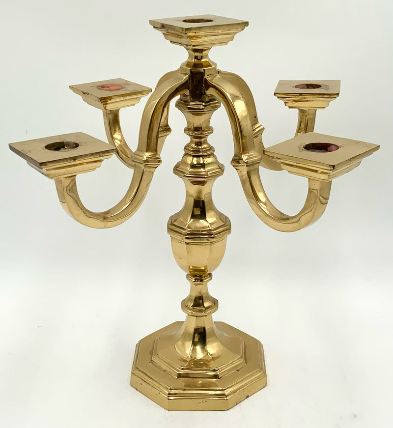 Solid Brass Five Arm Candelabra