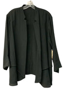 FRIDAZE Black Notched Collar L/S Open Linen Jacket