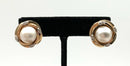 14kt Gold, Diamond & Mabe Pearl Earrings