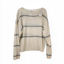 BRAX Ivory/Metallic Silver Stripe Boat Neck  L/S Sweater