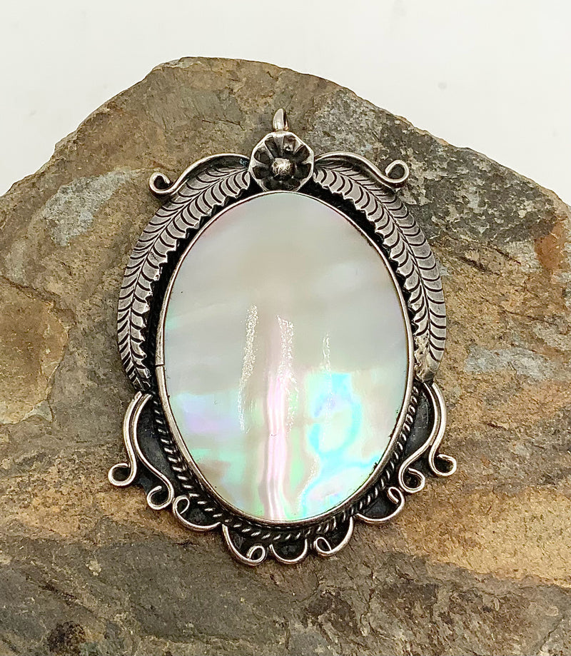 Southwest Style Sterling & Mother of Pearl Pendant