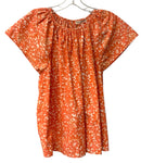 ULLA JOHNSON Orange/Peach Abstract Flutter Sleeve Top