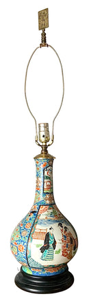 Antique Japanese Porcelain Lamp