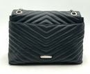 REBECCA MINKOFF Black Quilted Leather Edie Flap Bag