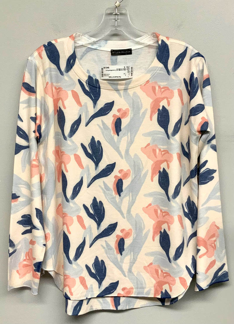 NALLY & MILLIE Cream/Blue/Peach Floral L/S Top