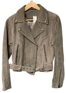BLANKNYC Grey Lea Asym Zip Belted Moto Jacket