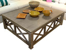 Extra Large Wood Coffee Table With Gray Washed Finish