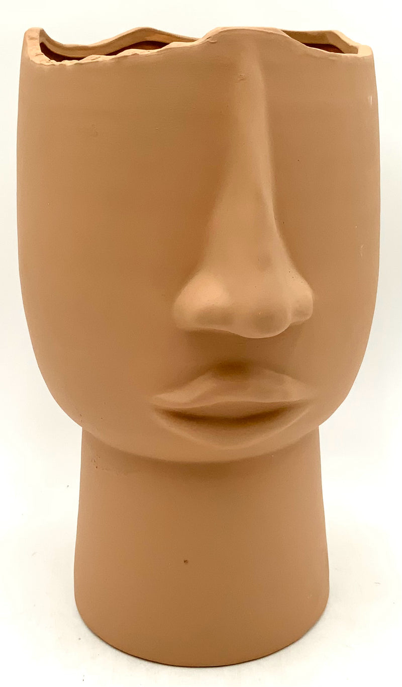 Creative Co-Op Terra Cotta Face Vase