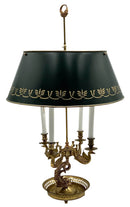 Vintage Brass Bouillotte Lamp With Metal Shade