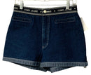 FENDI Vintage Denim Logo Waistband Cuffed Shorts
