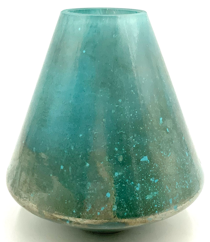 Iridescent Celadon Glass Vase