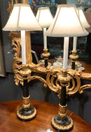 Pair of Gold & Black Candlestick Buffet Lamps