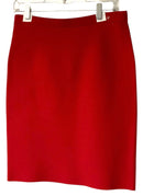 CAROLINA HERRERA CH Red Knit Peplum Zip Jacket & Straight Skirt, 2pcs