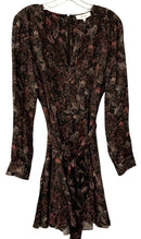 REISS Black Pink Floral Billie Printed L/S Belted Dress