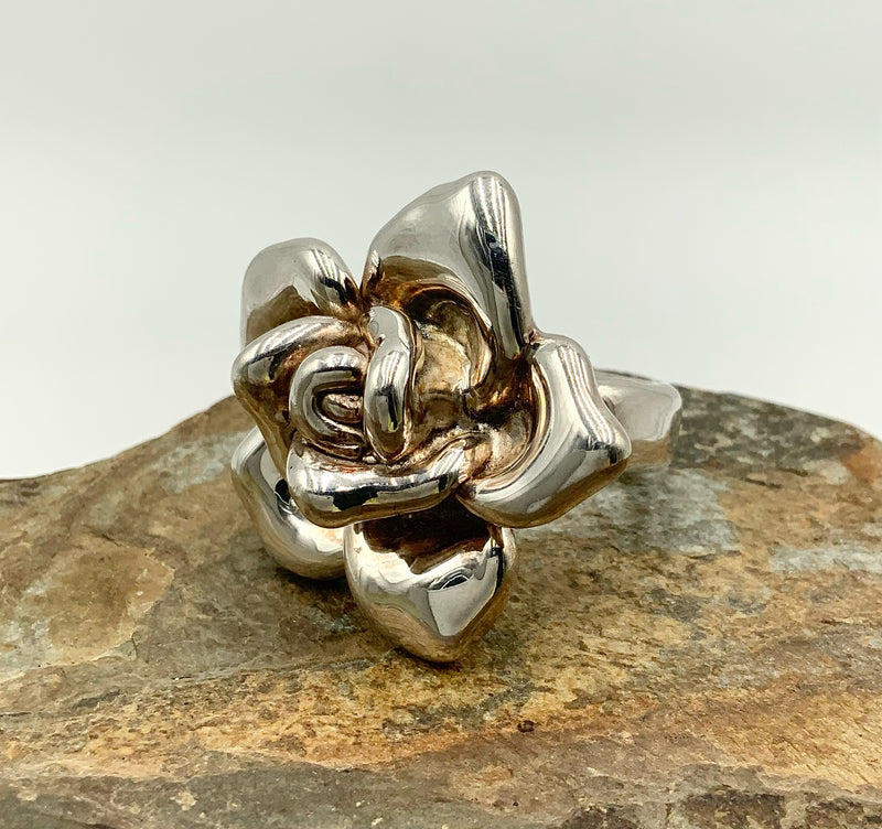 Sterling Silver Electroform Flower Ring