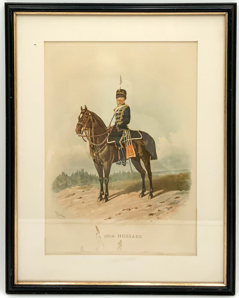 Antique Britsh Military Print in Black Frame