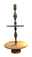 Rustic Wood Two Tier Pedestal