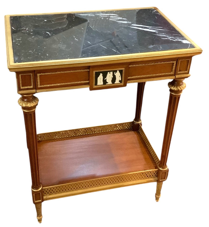 EJ Victor Neoclassical Occasional Table with Marble Top