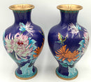 Pair of Blue Cloisonne Vases