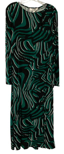 DIANE VON FURSTENBERG Green/Black/White Zebra Stripe "Lugosi" Maxi Dress