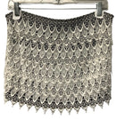 ST JOHN White Lace Tiered Strapless Knit Back Top