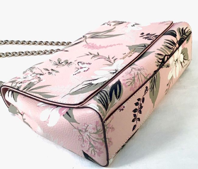 KATE SPADE Pink Floral Butterfly Leather Chain Bag