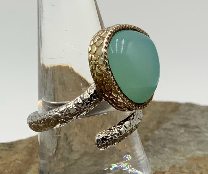 Sara Blaine Sterling & Chalcedony Bypass Ring