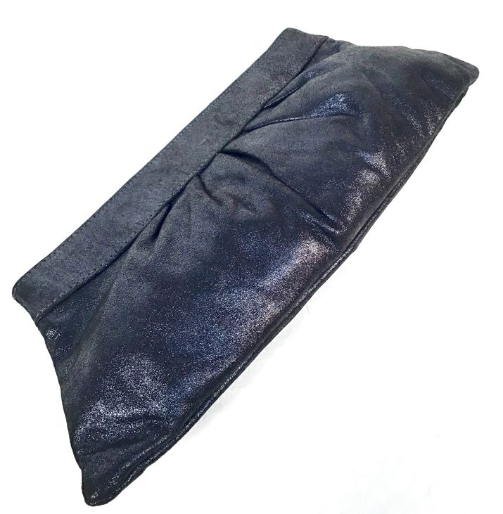 LAUREN MERKIN  Midnight Shimmer Leather "Louise" Clutch