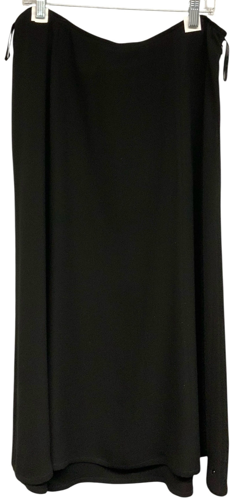 EILEEN FISHER Black Silk Mid-Calf Skirt