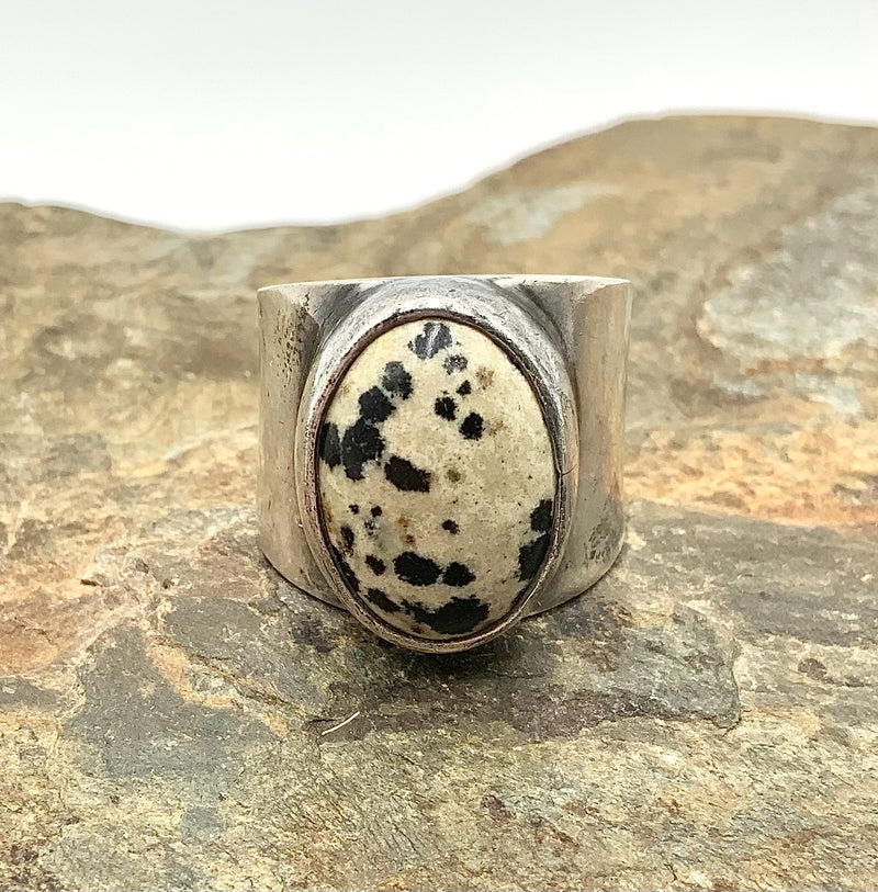 Sterling & Dalmation Jasper Ring