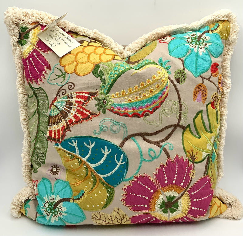 NEW Applique Custom Pillow with Down Insert