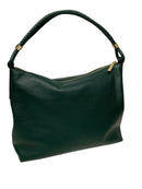 MICHAEL KORS Hunter Green Pebbled Lea Braided Handle Handbag