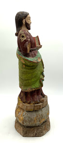 Antique Carved Wood Religious Statue