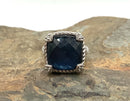 JUDITH RIPKA Sterling, Blue Quartz & CZ Ring