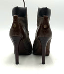 TORY BURCH Brown Colorblock Leather Lawson Stiletto Booties 9