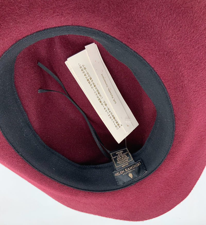 HELEN KAMINSKI Mulberry Felted Rabbit Fur "Elsa" Fedora Hat