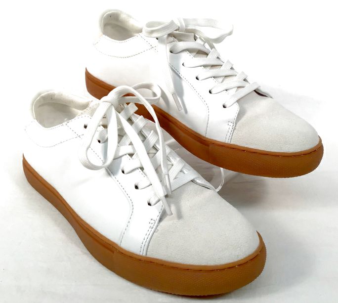 Kenneth Cole White Leather Suede Toe Kam Sneakers 7.5