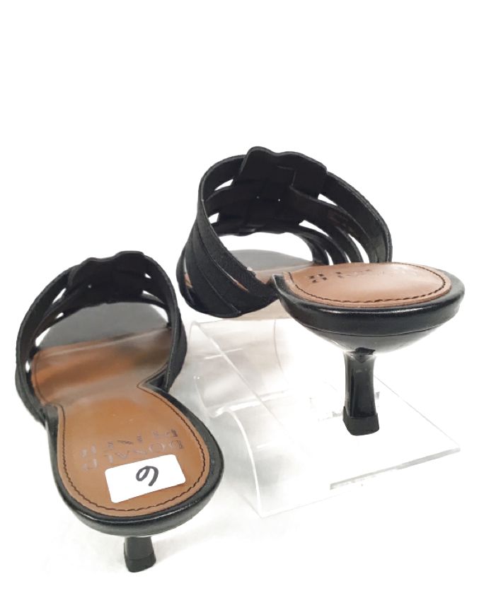 DONALD PLINER Blk Patent/Elastic Chicago Sandals 6